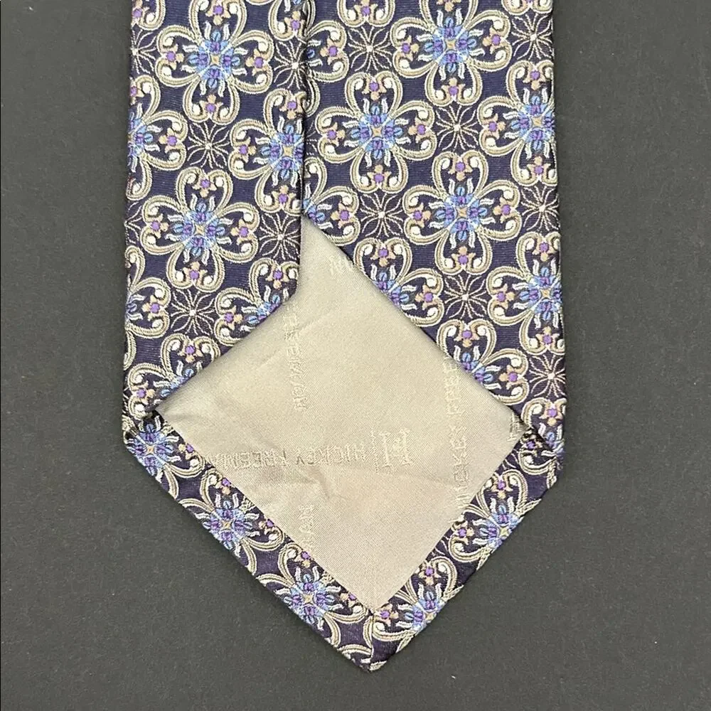 Hickey Freeman Multicolored Woven Floral Tie, 100% Silk